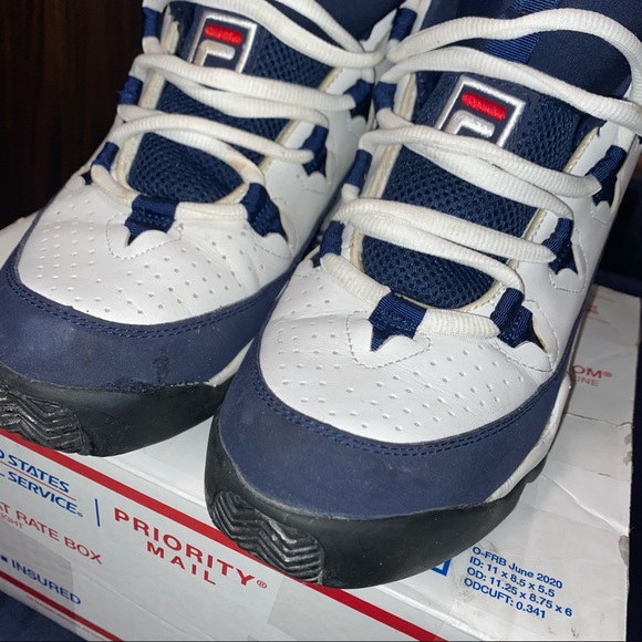 Mens Fila Grant Hill 1 shoes size 8 white and navy - Picture 3 of 11